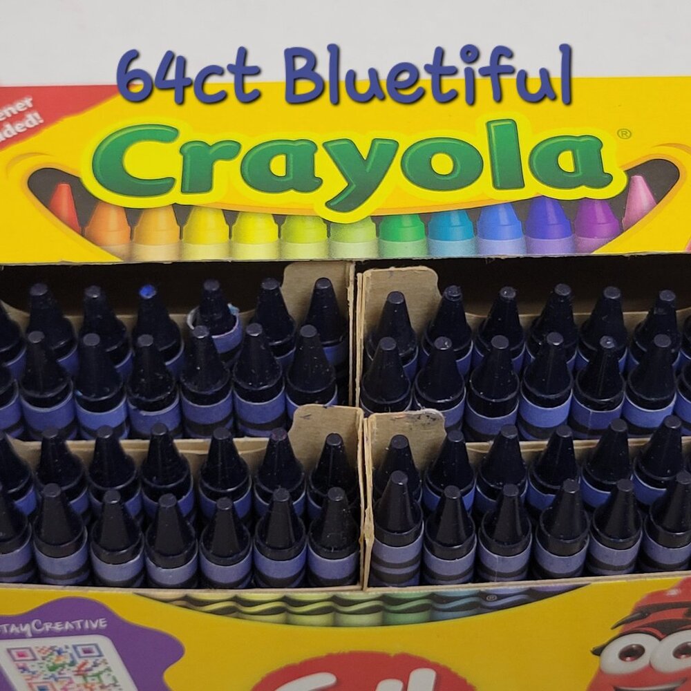 (64)Crayola Crayons (Bluetiful) Single Color Bulk Lot
